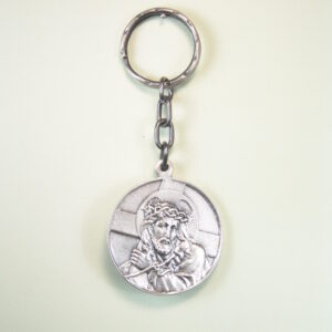 LLAVEROS RELIGIOSOS IMÁGENES RELIEVE "JESUS CON LA CRUZ AL HOMBRO BAJO RELIEVE ORLA CIRCULAR"