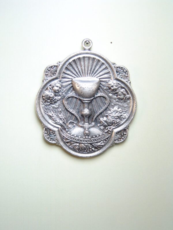 MEDALLAS RELIGIOSAS HERÁLDICAS RELIEVE "SANTÍSIMA EUCARISTÍA MOD PANDERETA 60 MM"