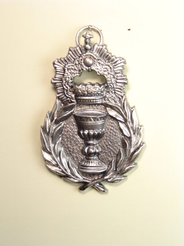 MEDALLAS RELIGIOSAS HERÁLDICAS RELIEVE "CALIZ CORONADO CON ORLAS DE PALMAS 70 MM"