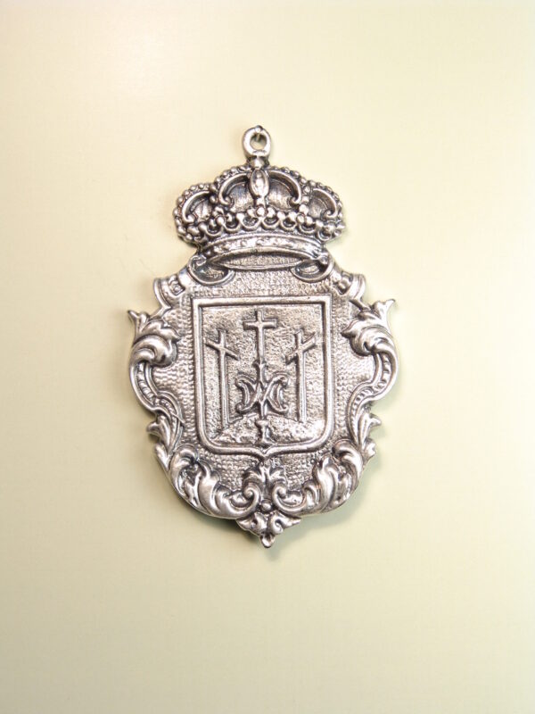 MEDALLAS RELIGIOSAS HERÁLDICAS RELIEVE "AVE MARIA SOBRE MONTE CALVARIO 70 MM"