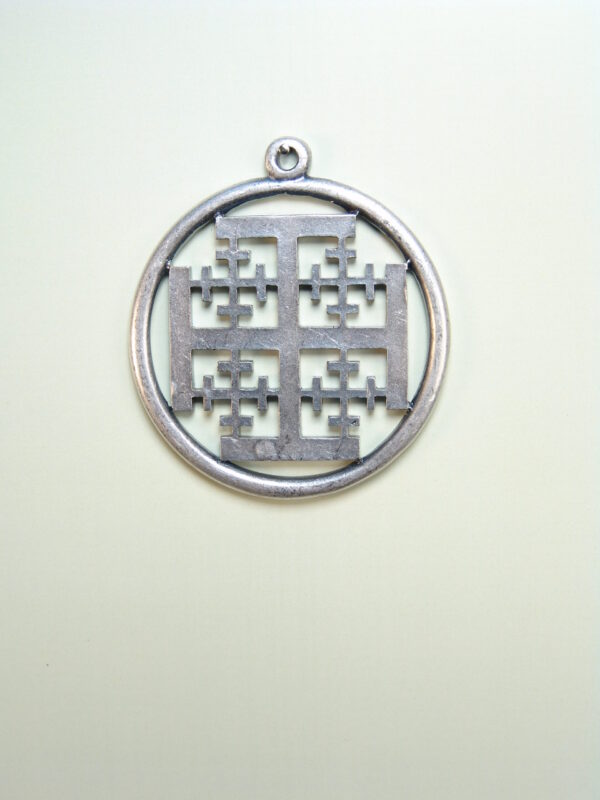MEDALLAS RELIGIOSAS HERÁLDICAS RELIEVE "ARO CON SANTA CRUZ DE JERUSALEN 50 MM"