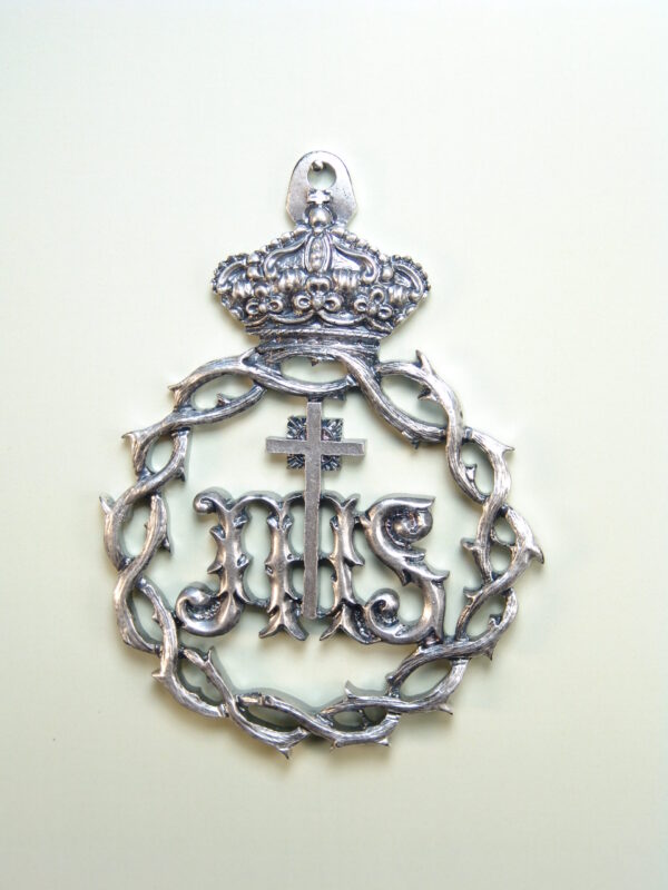 MEDALLAS RELIGIOSAS HERÁLDICAS RELIEVE "JESUS HOMBRE SALVADOR CON CORONA DE ESPINAS 75 MM"