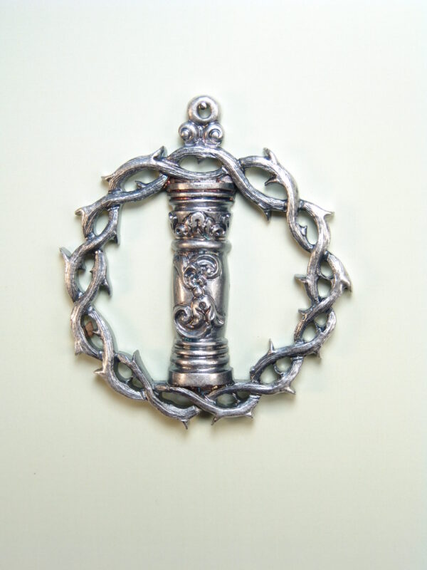 MEDALLAS RELIGIOSAS HERÁLDICAS RELIEVE "COLUMNA DE AZOTES Y SANGRE ORLADO CON CORONA DE ESPINAS 65 MM"