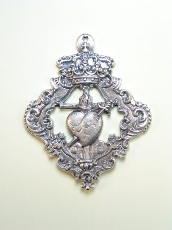 MEDALLAS RELIGIOSAS HERÁLDICAS RELIEVE "MARIA EN SU SOLEDAD 75 MM"