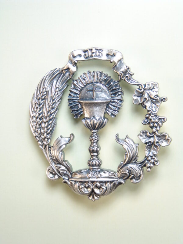 MEDALLAS RELIGIOSAS HERÁLDICAS RELIEVE "CUERPO DE CRISTO ORLADO DE VID Y TRIGO 75 MM"