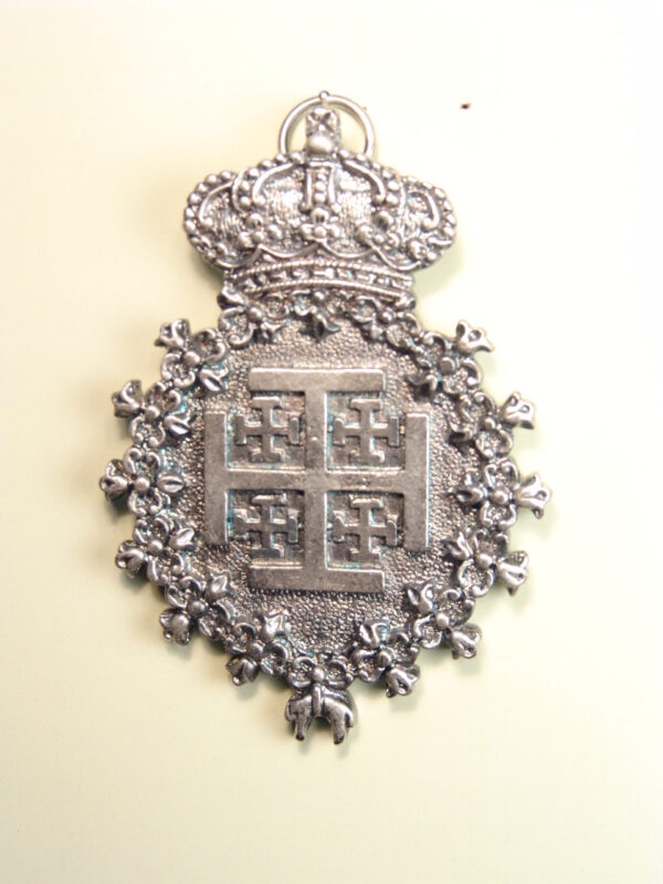 MEDALLAS RELIGIOSAS HERÁLDICAS RELIEVE "CRUZ DE JERUSALEN CON TOISON REAL MACIZA 80 MM"