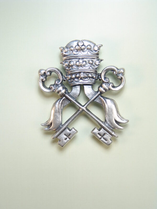 MEDALLAS RELIGIOSAS HERÁLDICAS RELIEVE "LLAVES DE SAN PEDRO CON TIARA PONTIFICAL 70 MM"