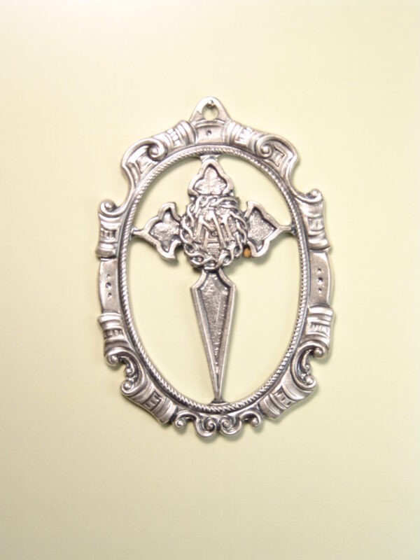MEDALLAS RELIGIOSAS HERÁLDICAS RELIEVE "CRUZ DE SANTIAGO CON ORLA PROPIA CALADA 70 MM"