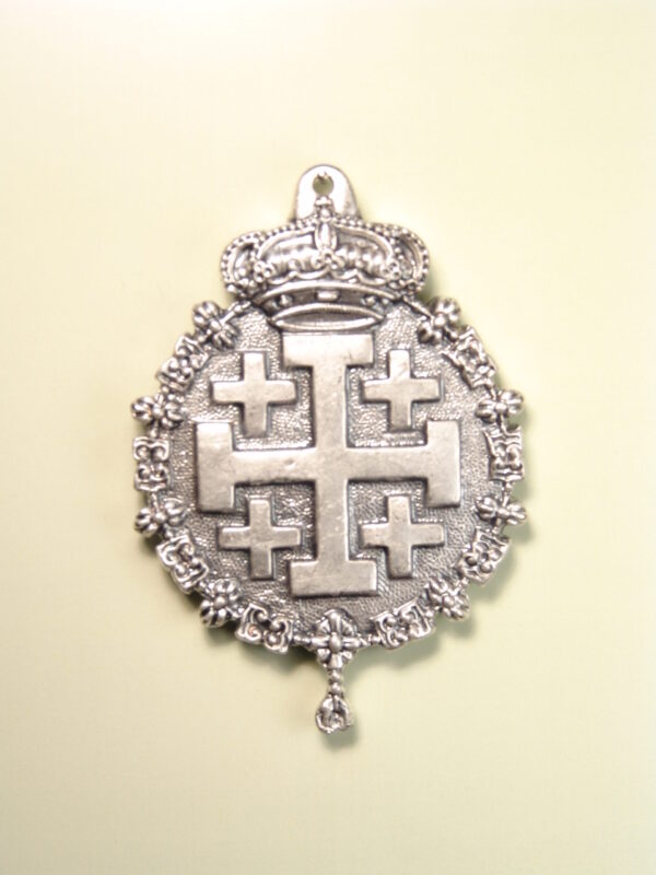 MEDALLAS RELIGIOSAS HERÁLDICAS RELIEVE "CRUZ DE JERUSALEN CON TOISON REAL MACIZA 65 MM"