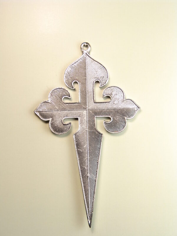 MEDALLAS RELIGIOSAS HERÁLDICAS RELIEVE "CRUZ DE SANTIAGO RAYADA Y SILUETEADA 95 MM"