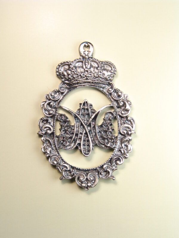 MEDALLAS RELIGIOSAS HERÁLDICAS RELIEVE "AVE MARIA CALADA ORLA PROPIA 70 MM"