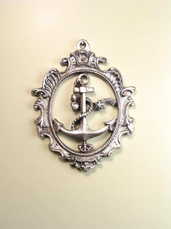 MEDALLAS RELIGIOSAS HERÁLDICAS RELIEVE "ANCLA DE ESPERANZA ORLADA Y CALADA 70 MM"