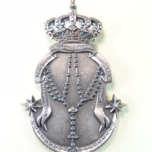 MEDALLAS RELIGIOSAS HERÁLDICAS RELIEVE "SANTO ROSARIO TIMBRADO DE CORONA REAL Y ORLADO DE MEDIA LUNA 80 MM"