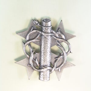 MEDALLAS RELIGIOSAS HERÁLDICAS RELIEVE "CORONA DE SPINAS CRUZADA DE PAPIRO SOBRE CRUZ DE MALTA 55 MM"