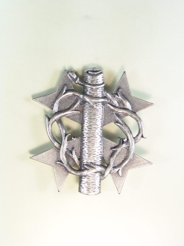 MEDALLAS RELIGIOSAS HERÁLDICAS RELIEVE "CORONA DE SPINAS CRUZADA DE PAPIRO SOBRE CRUZ DE MALTA 55 MM"