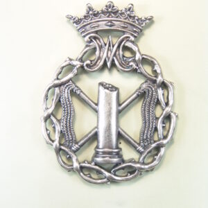 MEDALLAS RELIGIOSAS HERÁLDICAS RELIEVE "COLUMNA DE AZOTES CON FLAGELOS CON ORLA DE CORONA DE ESPINAS TIMBRADO POR AVE MARIA CORONADAD DE DUCAL 70 MM"