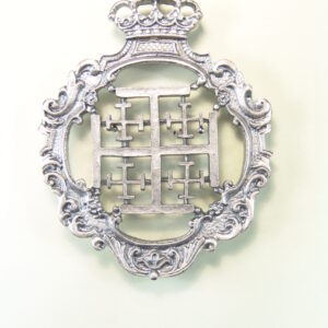 MEDALLAS RELIGIOSAS HERÁLDICAS RELIEVE "SANTA CRUZ DE JERUSALEN ORLADA Y CALADA 70 MM"