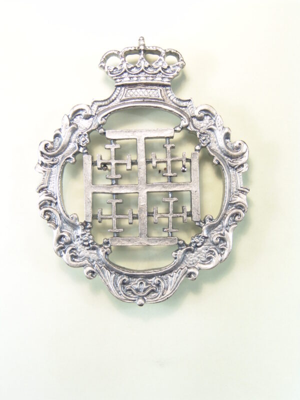 MEDALLAS RELIGIOSAS HERÁLDICAS RELIEVE "SANTA CRUZ DE JERUSALEN ORLADA Y CALADA 70 MM"