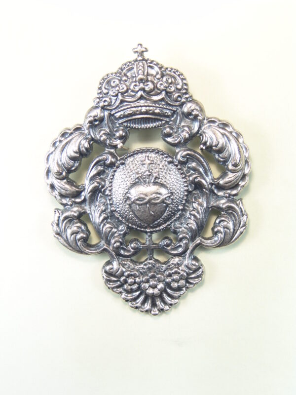 MEDALLAS RELIGIOSAS HERÁLDICAS RELIEVE "SAGRADO CORAZON DE JESUS ORLADO CON HOJAS DE ACANTOS 70 MM"