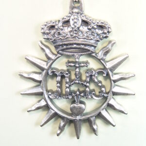 MEDALLAS RELIGIOSAS HERÁLDICAS RELIEVE "DULCE NOMBRE DE JESUS CON ORLA DESTELLOS CORONADO 65 MM"