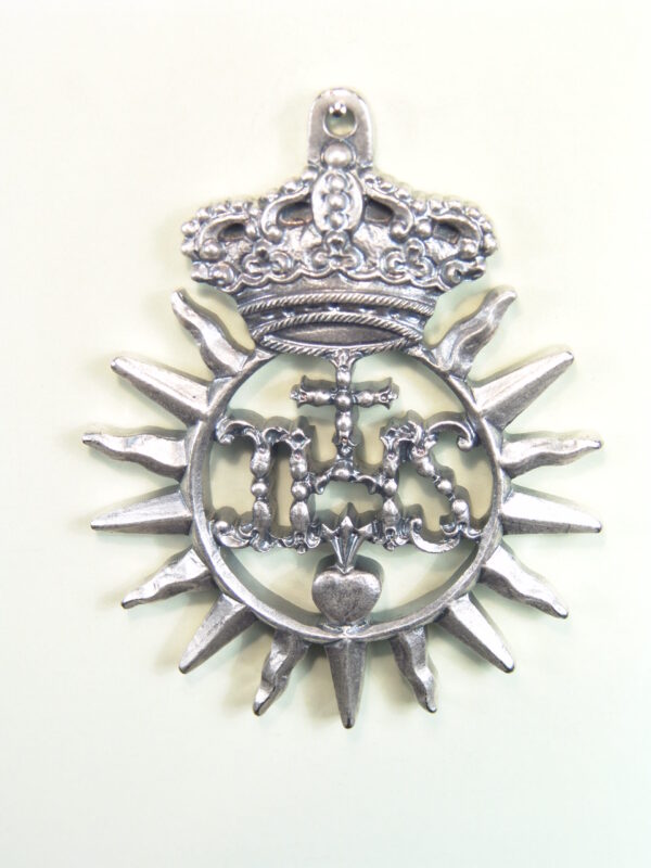 MEDALLAS RELIGIOSAS HERÁLDICAS RELIEVE "DULCE NOMBRE DE JESUS CON ORLA DESTELLOS CORONADO 65 MM"