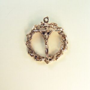 MEDALLITAS RELIGIOSAS IMÁGENES RELIEVE "CRUCIFIJO PONTIFICAL ORLA CORONA DE ESPINAS 23 MM ALTURA"