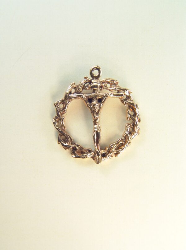MEDALLITAS RELIGIOSAS IMÁGENES RELIEVE "CRUCIFIJO PONTIFICAL ORLA CORONA DE ESPINAS 23 MM ALTURA"