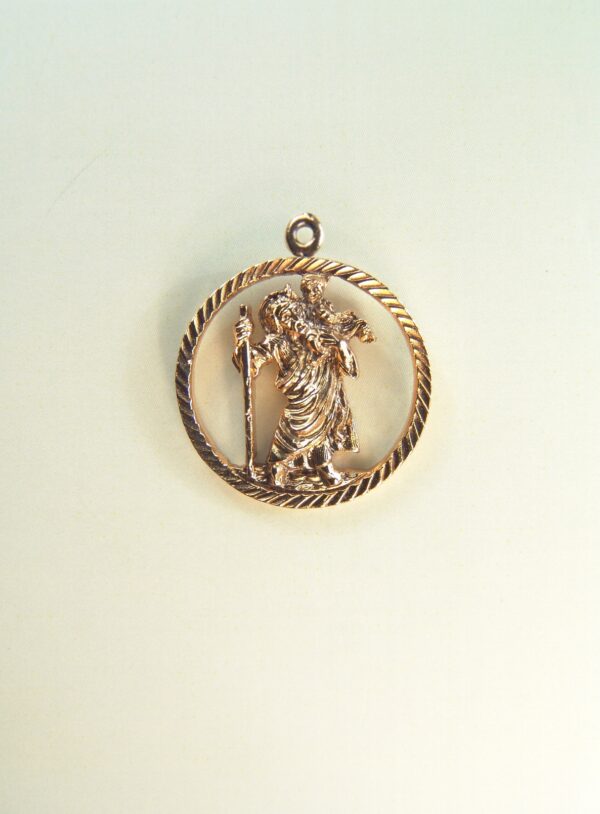 MEDALLITAS RELIGIOSAS IMÁGENES RELIEVE "SAN CRISTOBAL ARO CIRCULAR RAYADO 20 MM ALTURA"