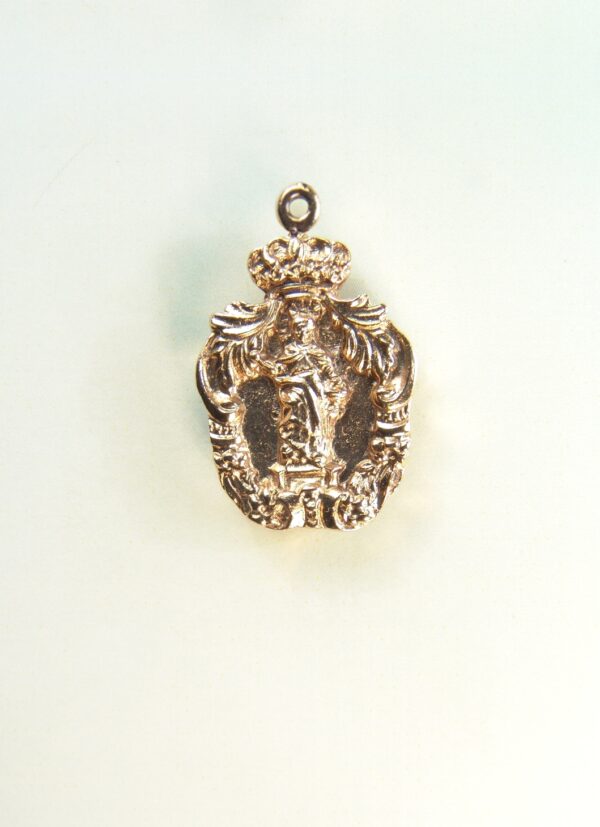 MEDALLITAS RELIGIOSAS IMÁGENES RELIEVE "VIRGEN COMPLETA ORLA CON CORONA 22 MM ALTURA"