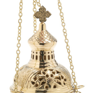 INCENSARIO TROQUEL REP. CAPILLA  ORO DE 28 CM.