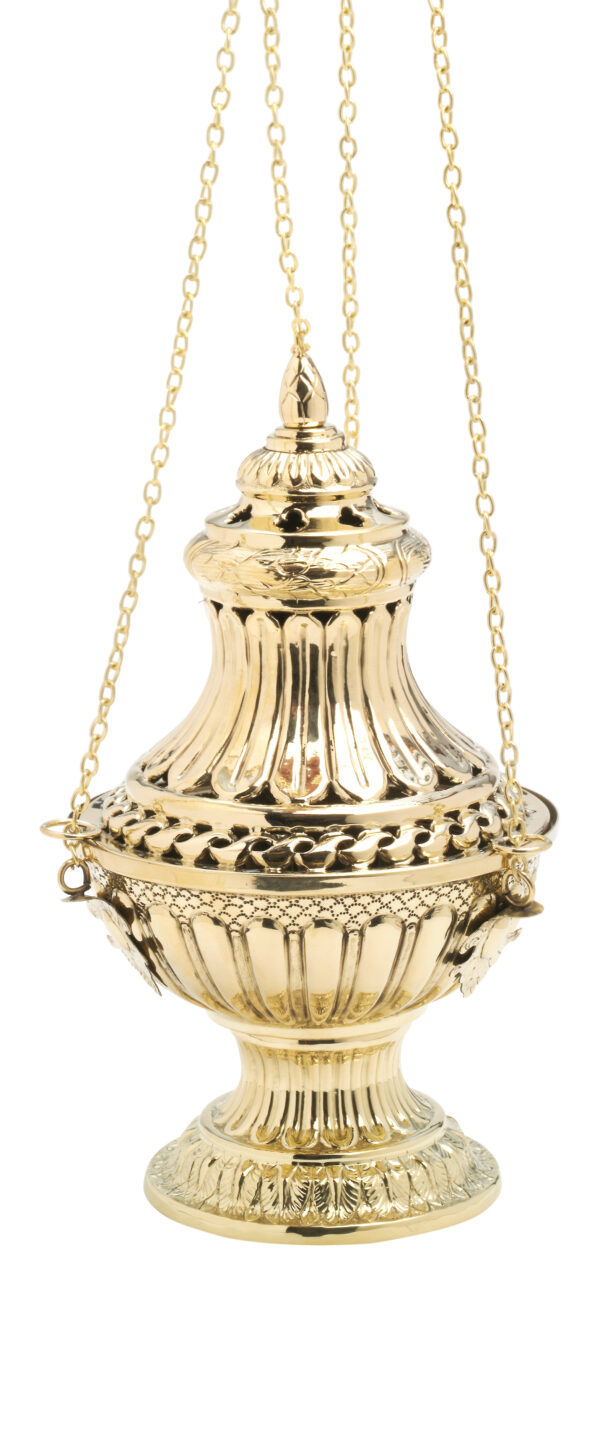 INCENSARIO TROQUEL REP. ENTALLADO  ORO DE 30 CM.