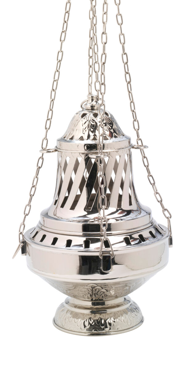 INCENSARIO TROQUEL REP. SANTIAGO  NIQUEL BR. DE 33 CM.