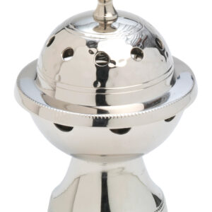 INCENSARIO TROQUEL REP. CUPULA  NIQUEL BR. DE 13 CM.